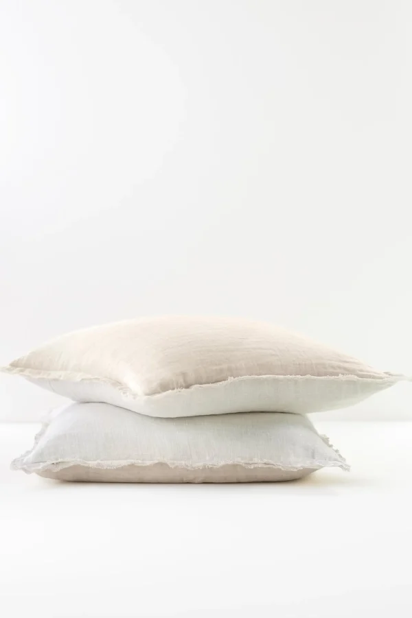 pillowcases & shams-Soft Surroundings Adrina Reversible Euro Sham White/Natural