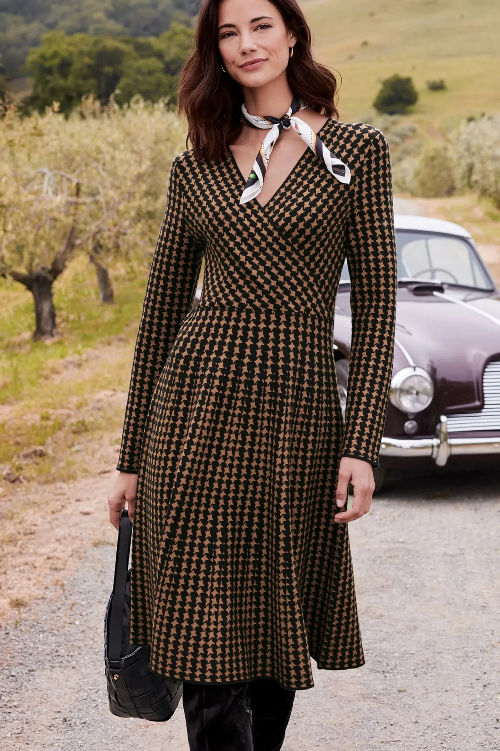aida_dress_3.webp work to play | patterned-Soft Surroundings Aida Dress Hazelnut