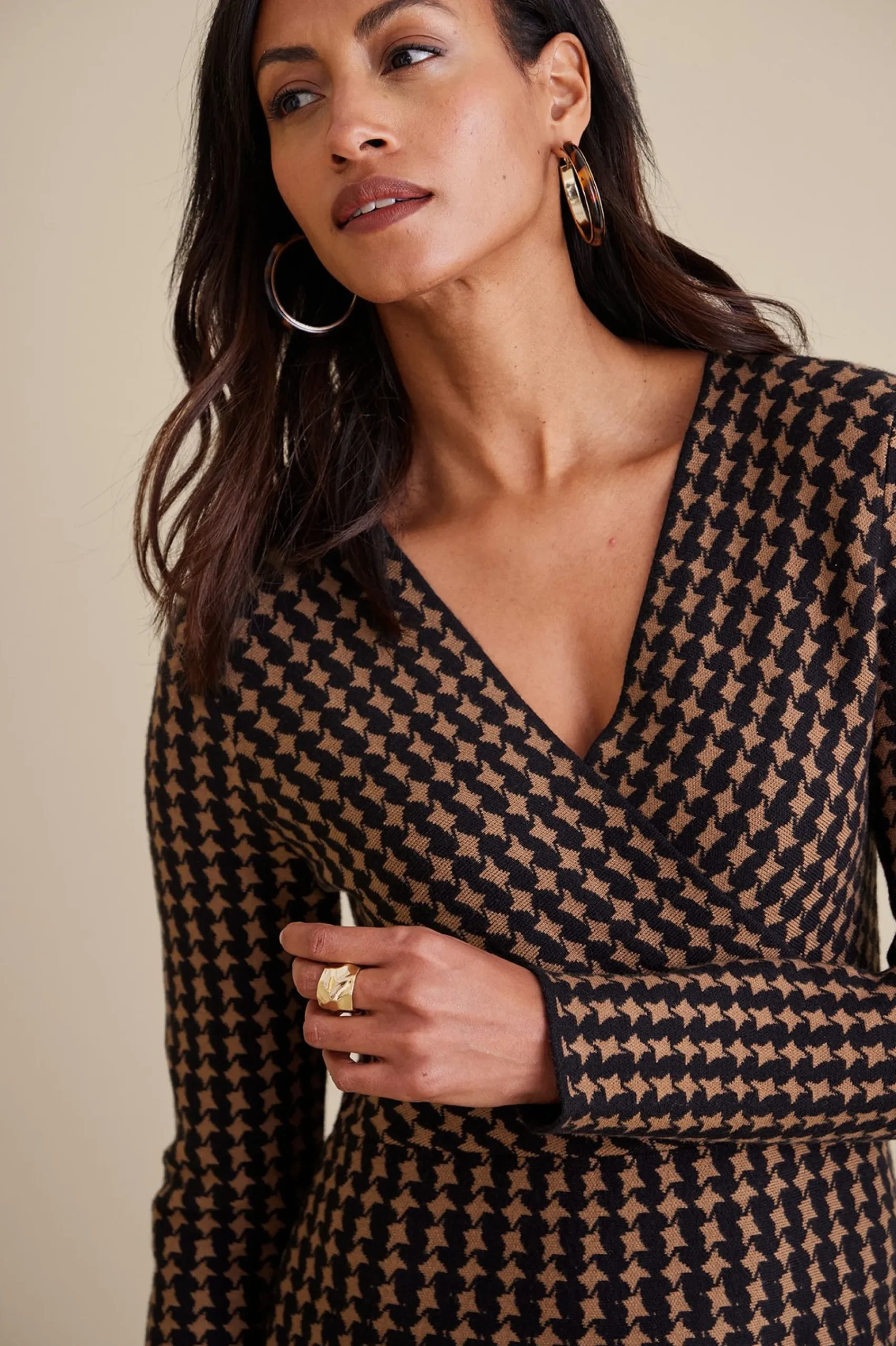 aida_dress_4.webp work to play | patterned-Soft Surroundings Aida Dress Hazelnut