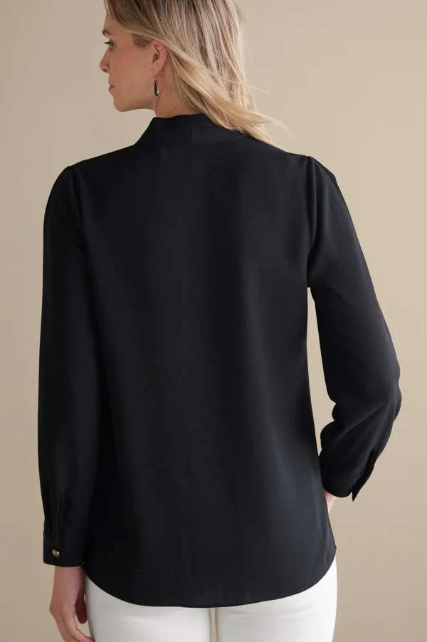long sleeve | pullovers-Soft Surroundings Akira Blouse Garnet