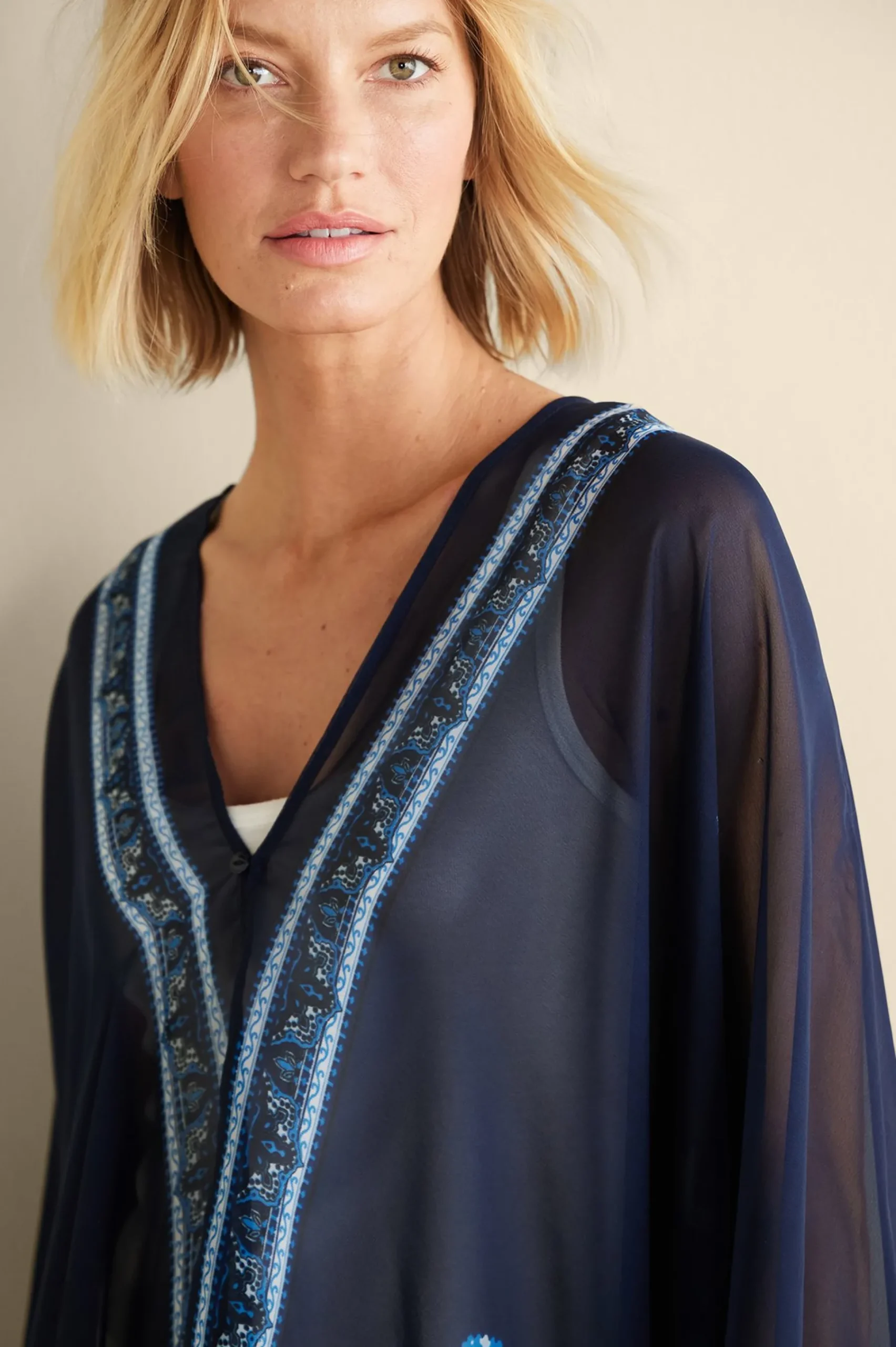 aleta_poncho_topper_4.webp Into The Blues | Vacation Shop-Soft Surroundings Aleta Poncho Topper Blue Multi