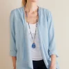 Jackets & Coats-Soft Surroundings Alicante TENCEL™ Topper Light Chambray