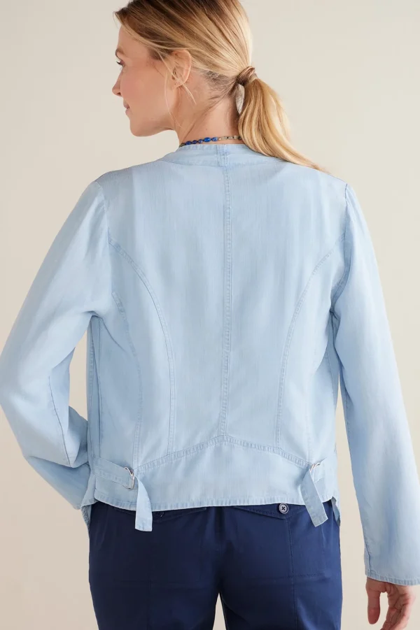 Jackets & Coats-Soft Surroundings Alicante TENCEL™ Topper Light Chambray