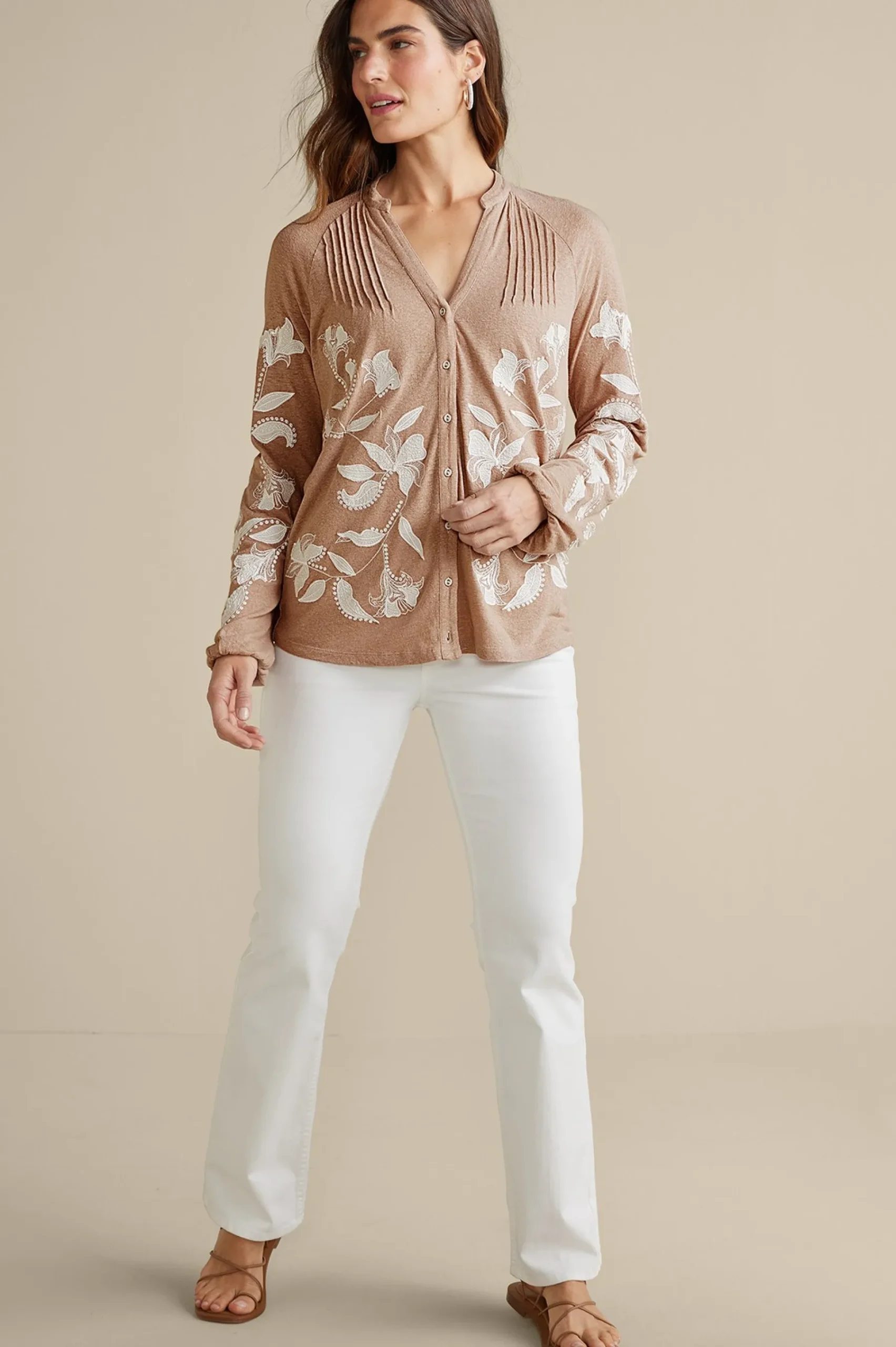 alva_embroidered_knit_top_1.webp Feminine Flourish | Global Artistry-Soft Surroundings Alva Embroidered Knit Top Beige