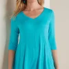 three quarter length | tunics-Soft Surroundings Amelia A-Line Tunic White