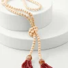 Necklaces | necklaces-Soft Surroundings Amina Tassel Lariat Necklace Red/Natural