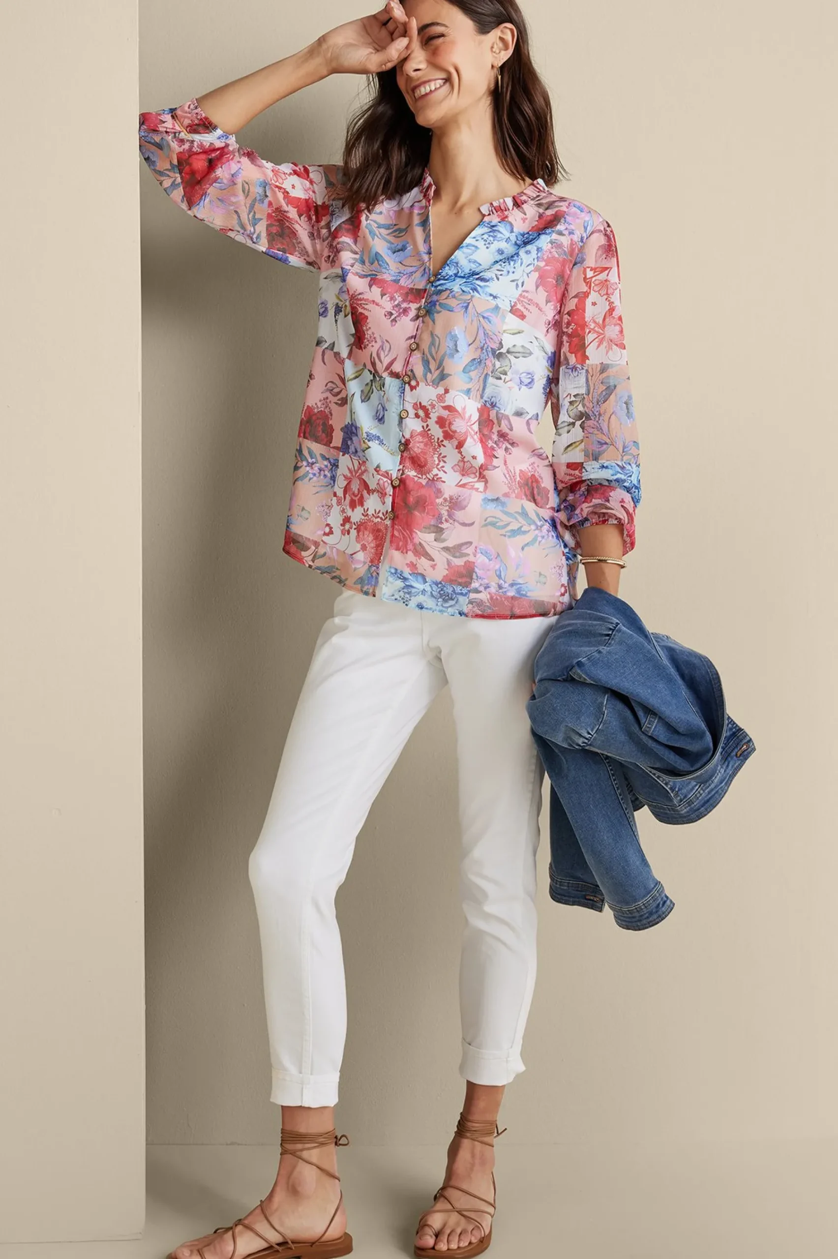 anastasia_shirt_1.webp long sleeve | shirts-Soft Surroundings Anastasia Shirt Chrysanthemum Floral