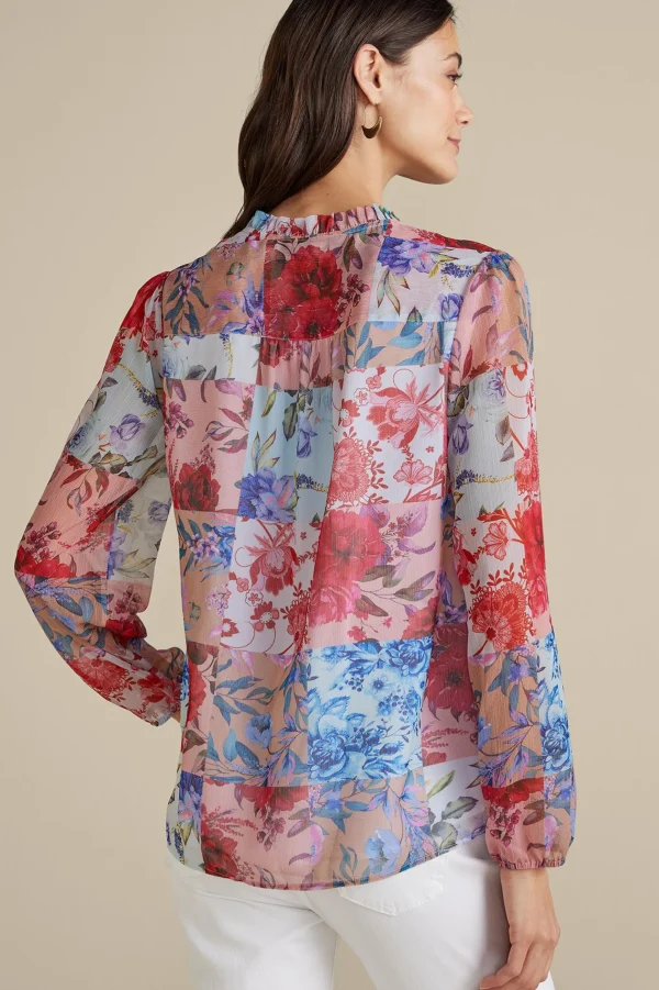 long sleeve | shirts-Soft Surroundings Anastasia Shirt Chrysanthemum Floral
