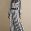 occasion dresses | solids-Soft Surroundings Annabelle Pleated Dress Silver
