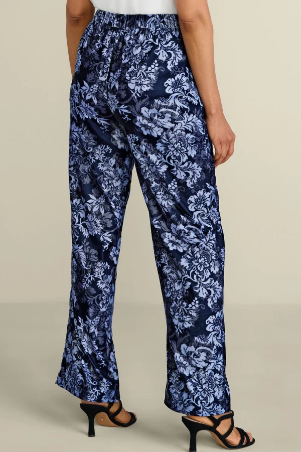 EVelvet Styles | full length-Soft Surroundings Aria Velvet Wide Leg Pants Cabernet