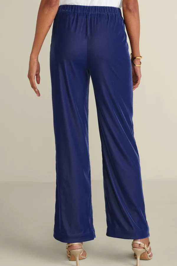 EVelvet Styles | full length-Soft Surroundings Aria Velvet Wide Leg Pants Cabernet