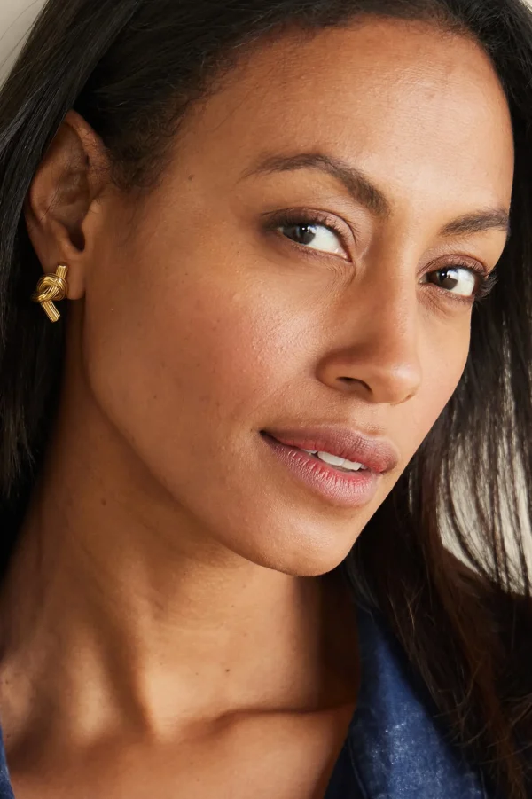 Earrings | earrings-Soft Surroundings Ashley Knot Earring Gold