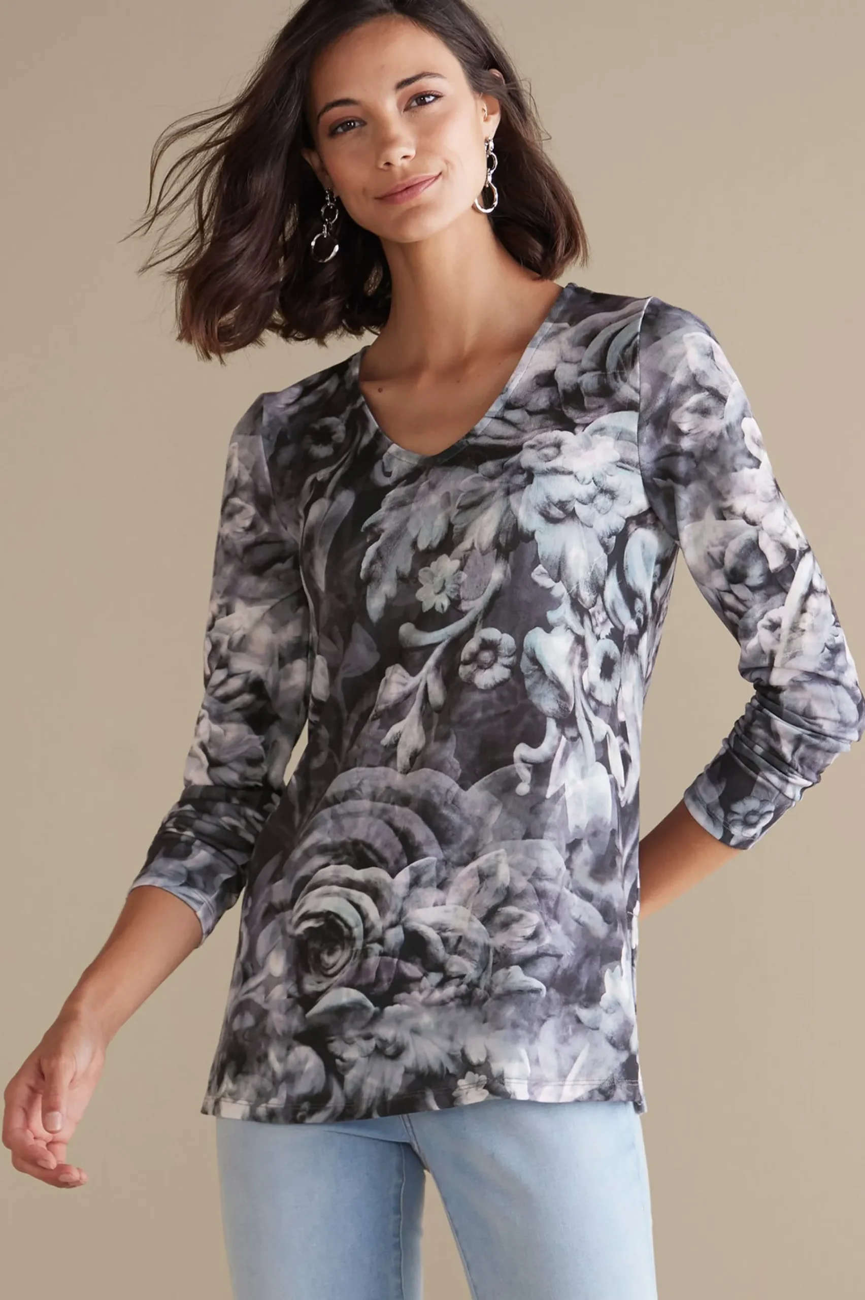 aviana_top_0.webp long sleeve | prints-Soft Surroundings Aviana Top Multi Floral