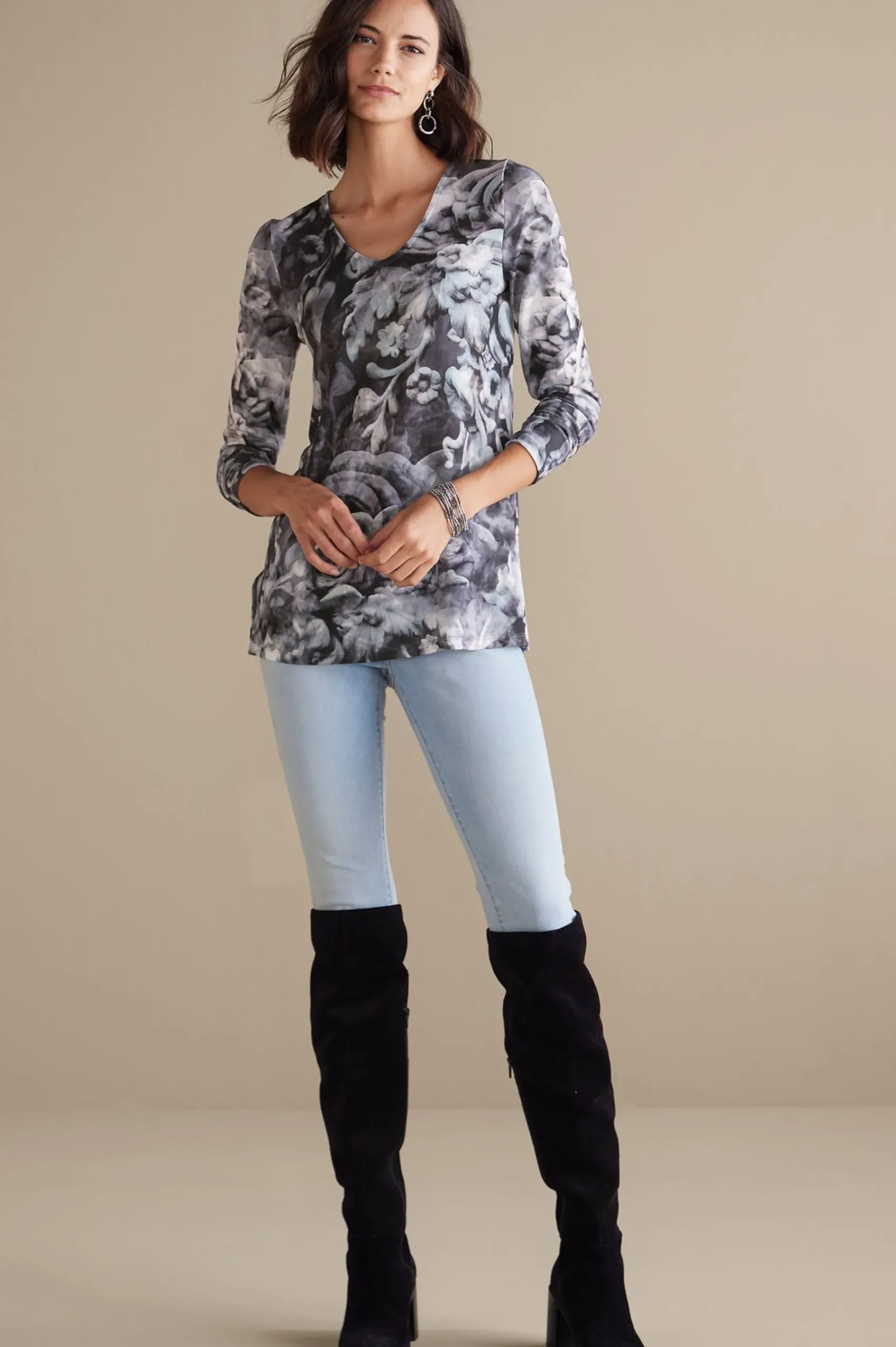 aviana_top_1.webp long sleeve | prints-Soft Surroundings Aviana Top Multi Floral
