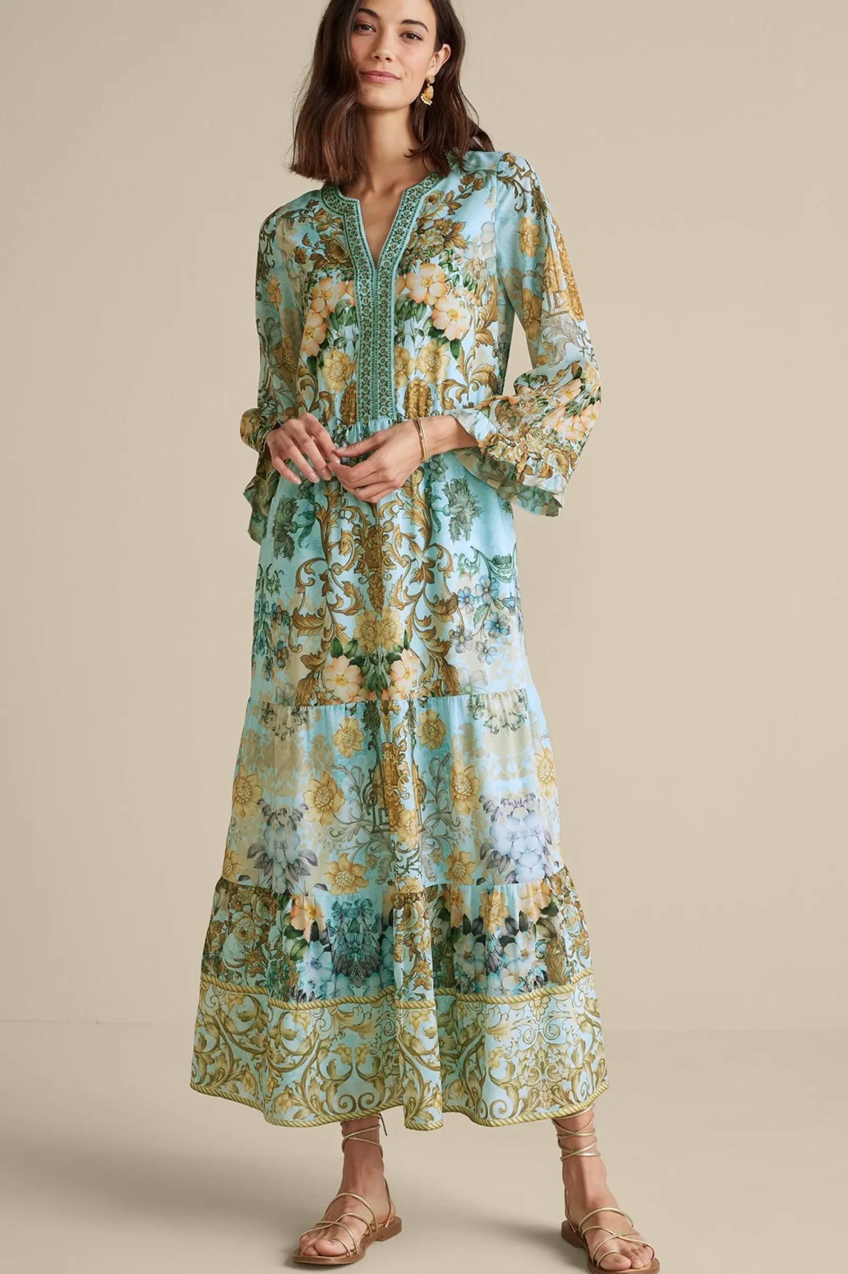 baroque_maxi_dress_0.webp Feminine Flourish | Vacation Shop-Soft Surroundings Baroque Maxi Dress Multi Floral