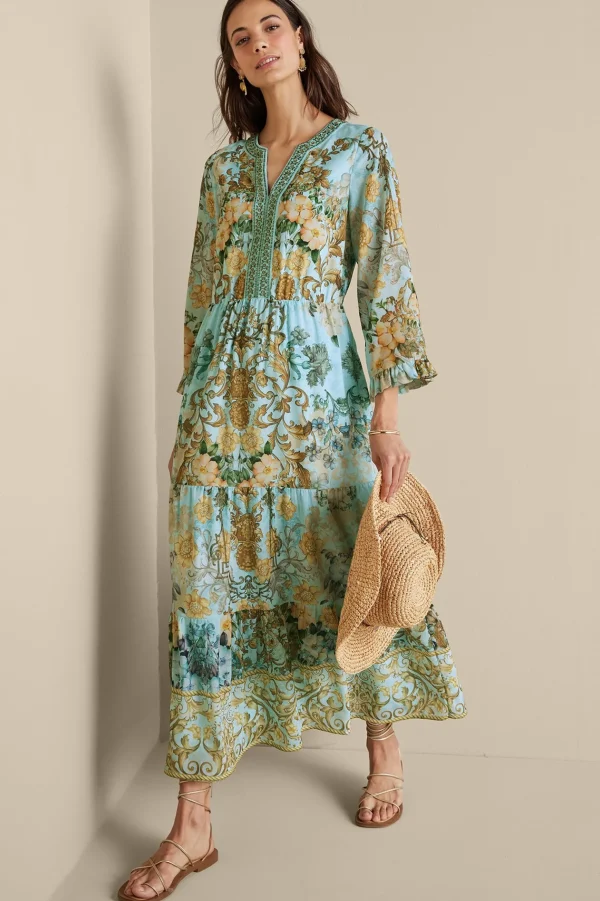 Feminine Flourish | Vacation Shop-Soft Surroundings Baroque Maxi Dress Multi Floral