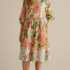 Feminine Flourish | Vacation Shop-Soft Surroundings Bellicia Embroidered Midi Dress Multi Floral