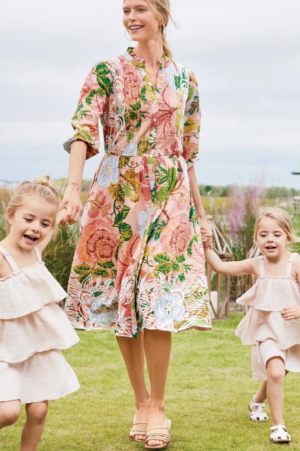 Feminine Flourish | Vacation Shop-Soft Surroundings Bellicia Embroidered Midi Dress Multi Floral