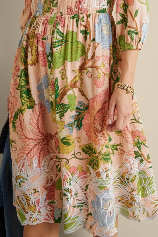 Feminine Flourish | Vacation Shop-Soft Surroundings Bellicia Embroidered Midi Dress Multi Floral