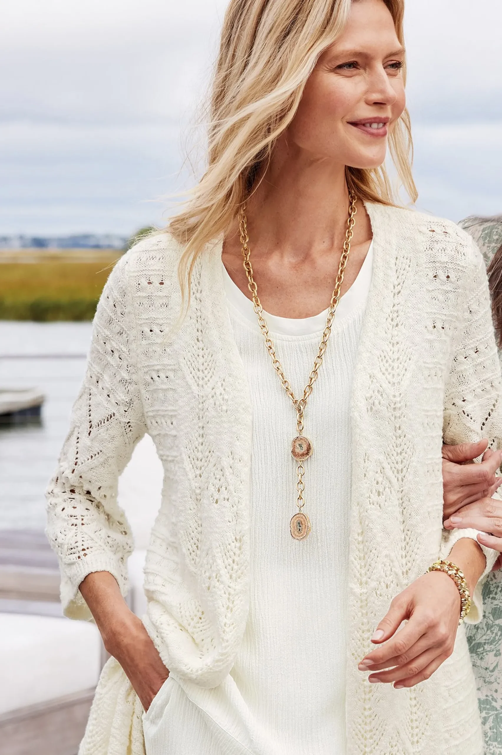 calistoga_pointelle_cardi_3.webp Feminine Flourish | Vacation Shop-Soft Surroundings Calistoga Pointelle Cardigan Ivory Pearl