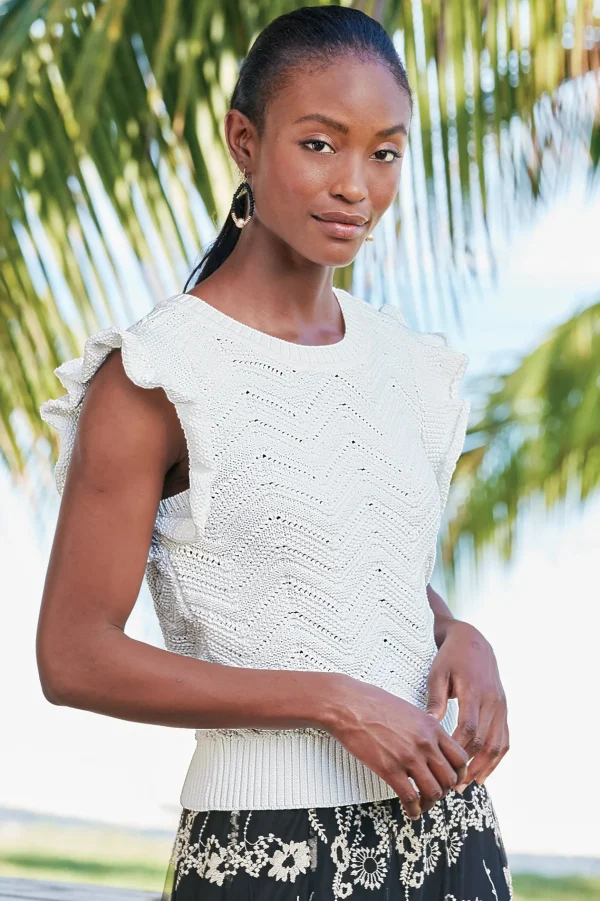 Sweaters & Cardigans | sleeveless-Soft Surroundings Celina Flutter Sleeve Sweater Ivory Pearl