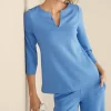 Into The Blues | Vacation Shop-Soft Surroundings Ceri Knit 3/4 Sleeve Top Black