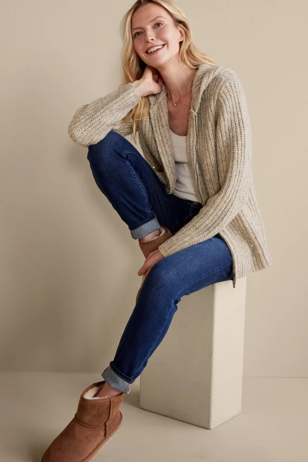 Everyday Styles | Sweaters & Cardigans-Soft Surroundings Chandra Sequin Cardigan Neutral Sequin