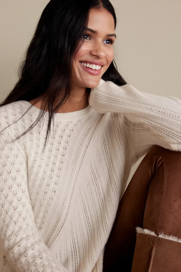 Sweaters & Cardigans | long sleeve-Soft Surroundings Charlette Cashmere Sweater Cerulean