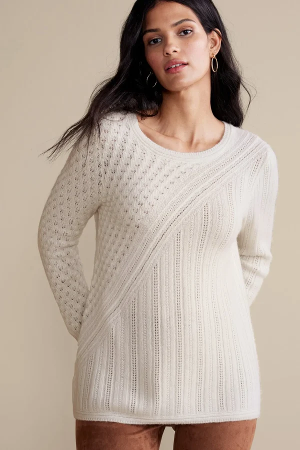 Sweaters & Cardigans | long sleeve-Soft Surroundings Charlette Cashmere Sweater Cerulean