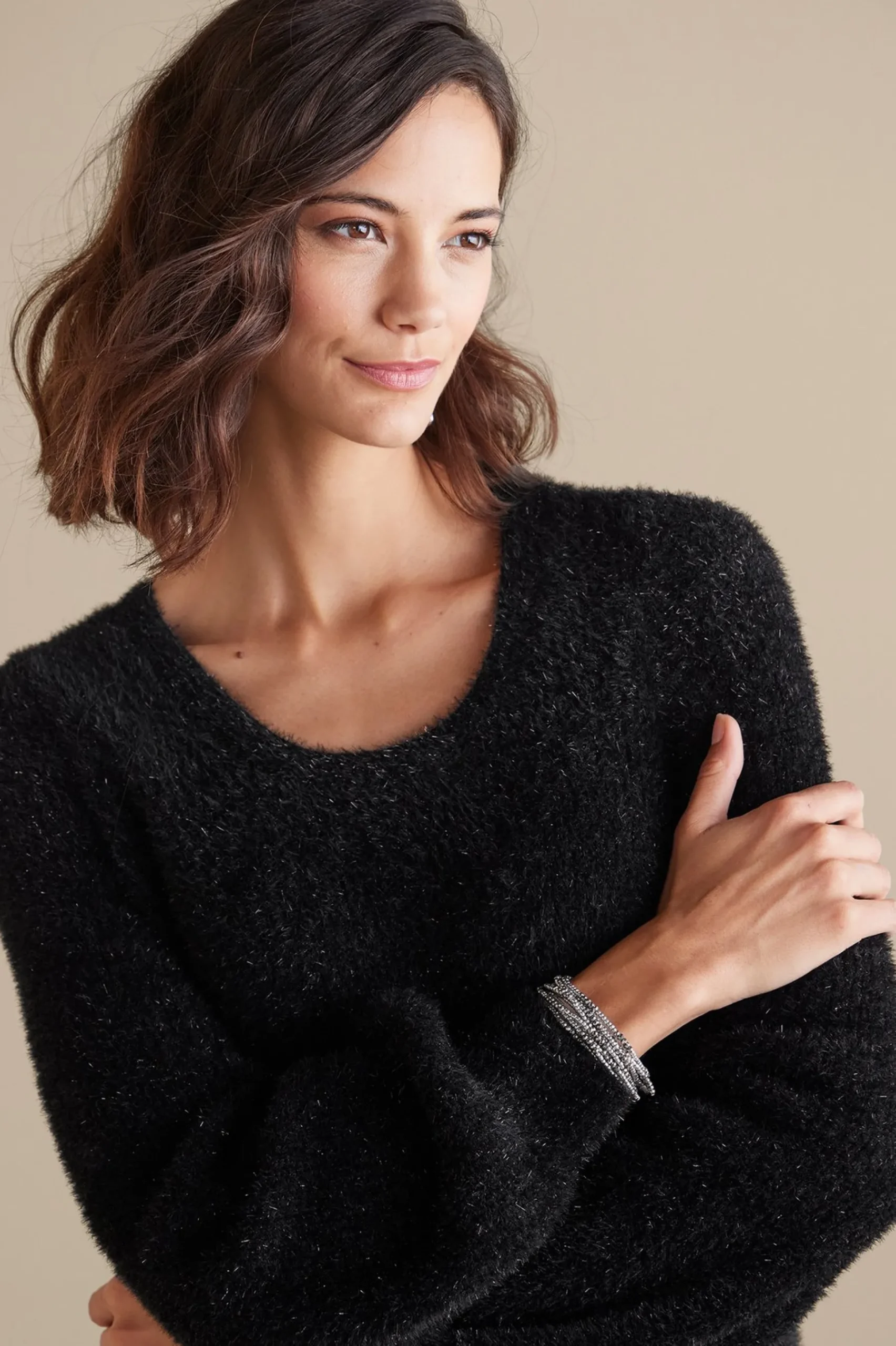 ciara_sparkle_sweater_4.webp Sweaters & Cardigans | long sleeve-Soft Surroundings Ciara Sparkle Sweater Black