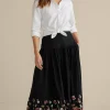 Feminine Flourish | Vacation Shop-Soft Surroundings Cindi Embroidered Maxi Skirt Black