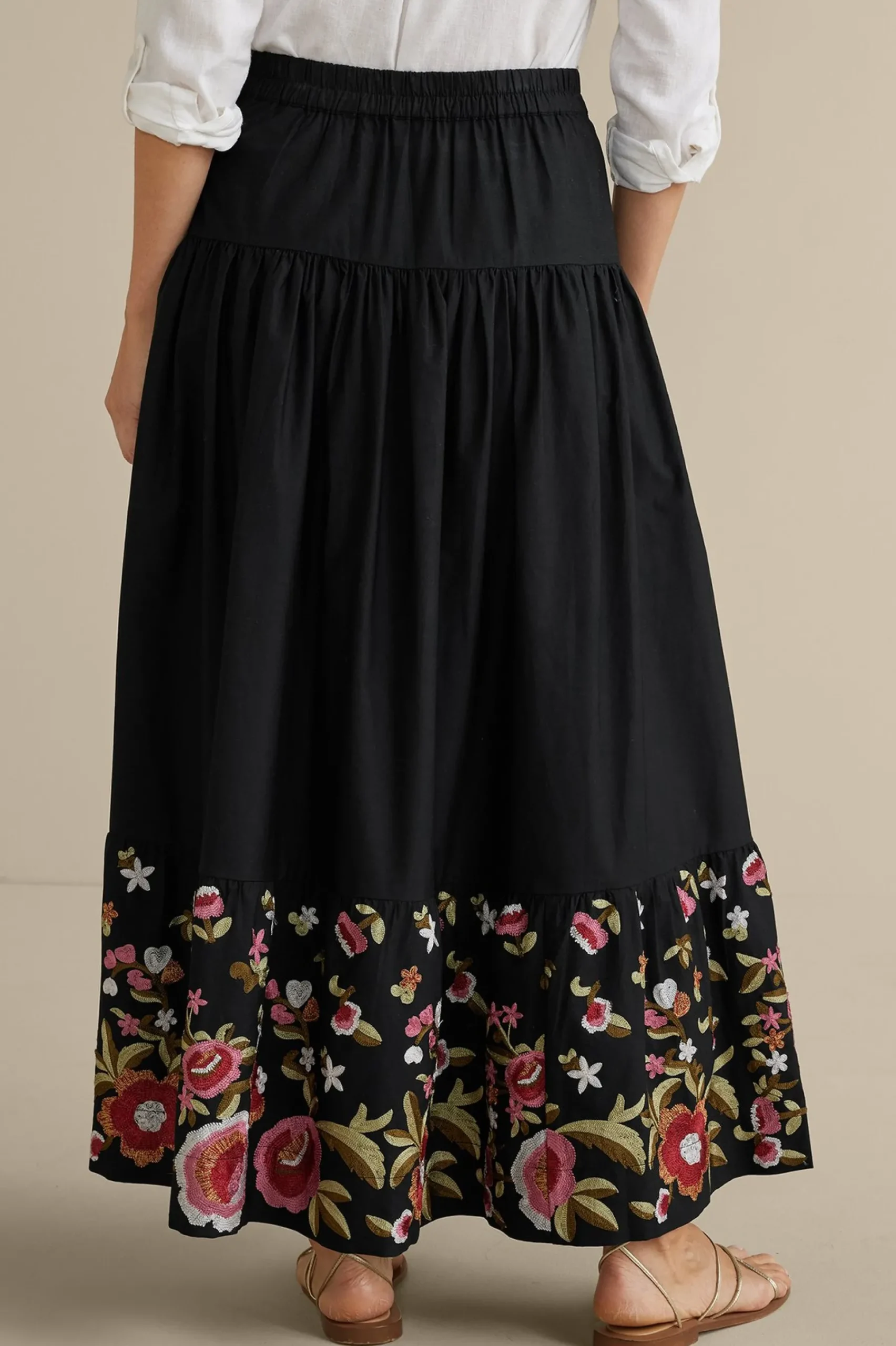 cindi_embroidered_maxi_sk_2.webp Feminine Flourish | Vacation Shop-Soft Surroundings Cindi Embroidered Maxi Skirt Black