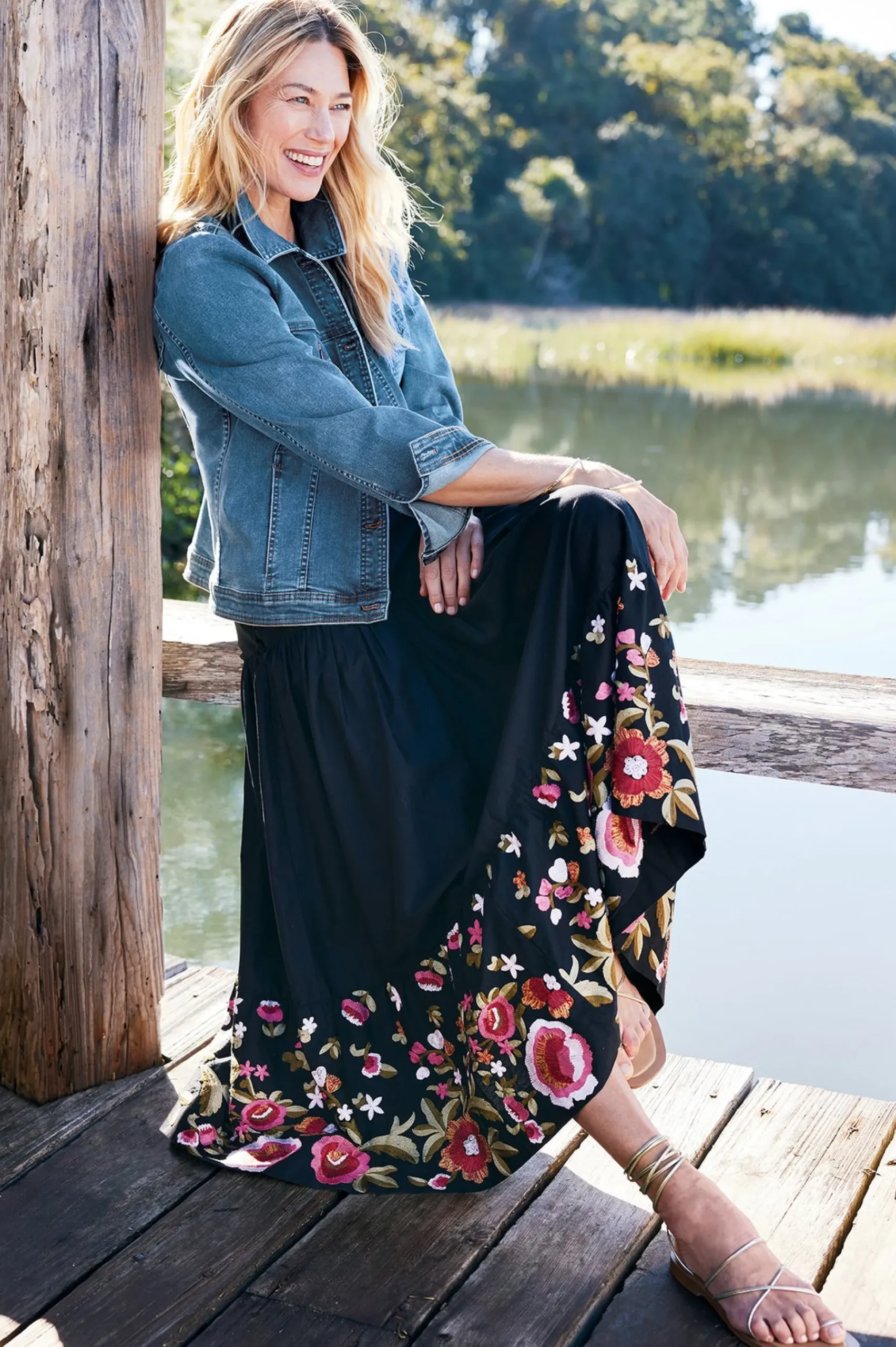 cindi_embroidered_maxi_sk_3.webp Feminine Flourish | Vacation Shop-Soft Surroundings Cindi Embroidered Maxi Skirt Black