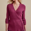 Sweaters & Cardigans | long sleeve-Soft Surroundings Clare Wrap Sweater Dark Fuchsia