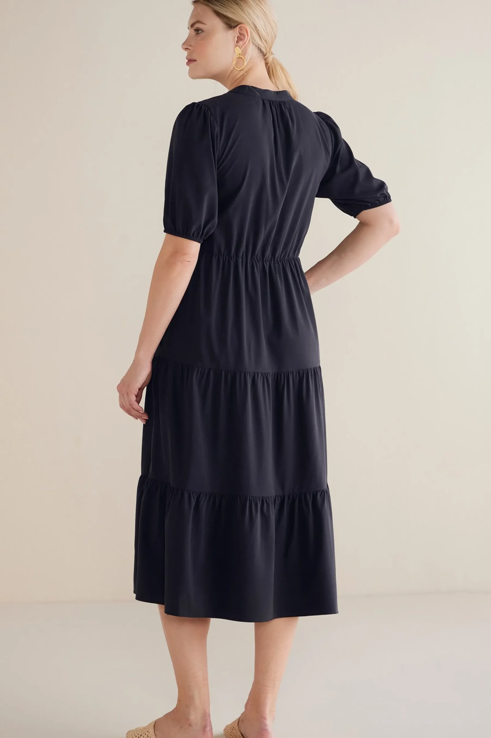 claudia_midi_dress_2.webp solids | mid-length-Soft Surroundings Claudia Midi Dress Black