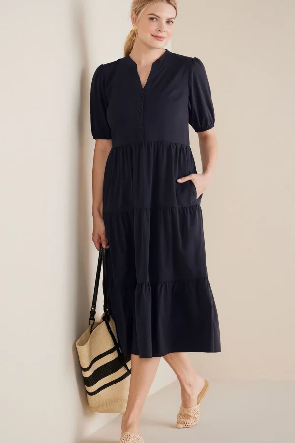 solids | mid-length-Soft Surroundings Claudia Midi Dress Black