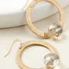 Earrings | earrings-Soft Surroundings Cressa Crystal Hoop Earrings Silver