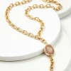 Necklaces | necklaces-Soft Surroundings Cressa Double Pendant Necklace Lt Brown/Gold