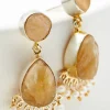 Earrings | earrings-Soft Surroundings Cressa Stone Drop Earring Gold