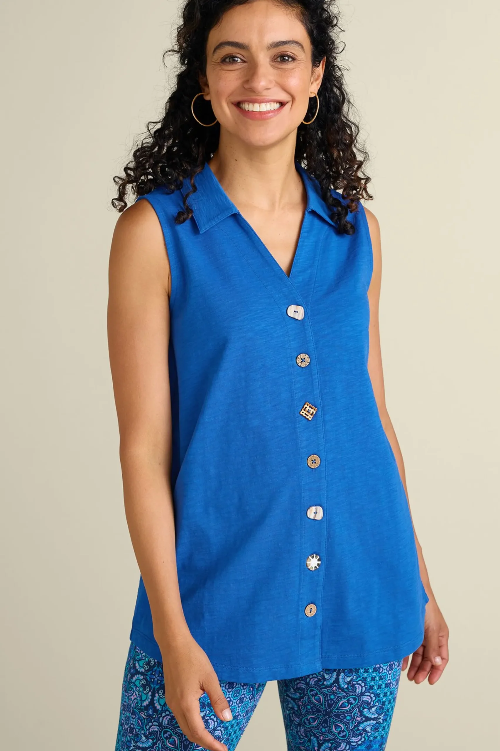 danielle_sleeveless_tunic_0.webp sleeveless | shirts-Soft Surroundings Danielle Sleeveless Tunic Black