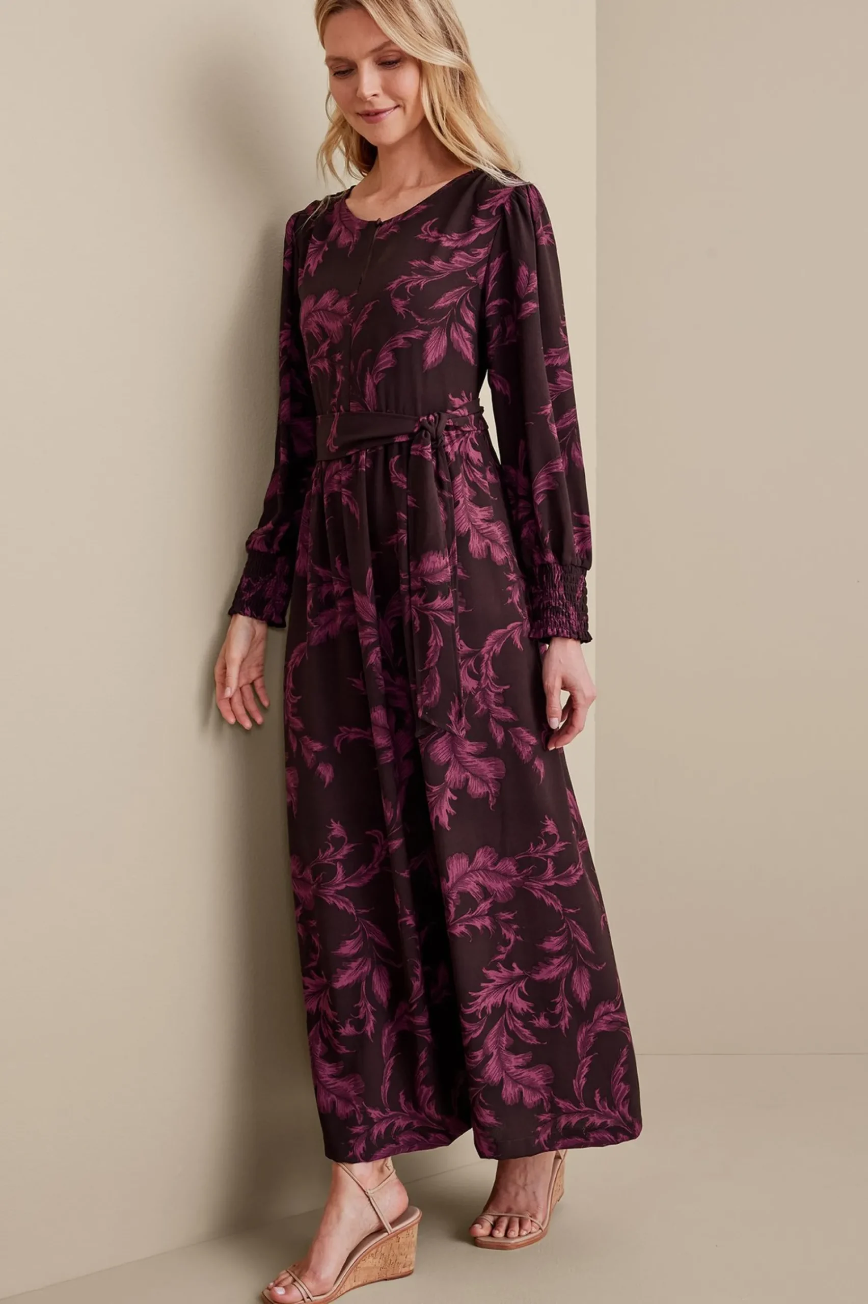 dianthe_dress_1.webp Feminine Flourish | patterned-Soft Surroundings Dianthe Dress Wine Botanical