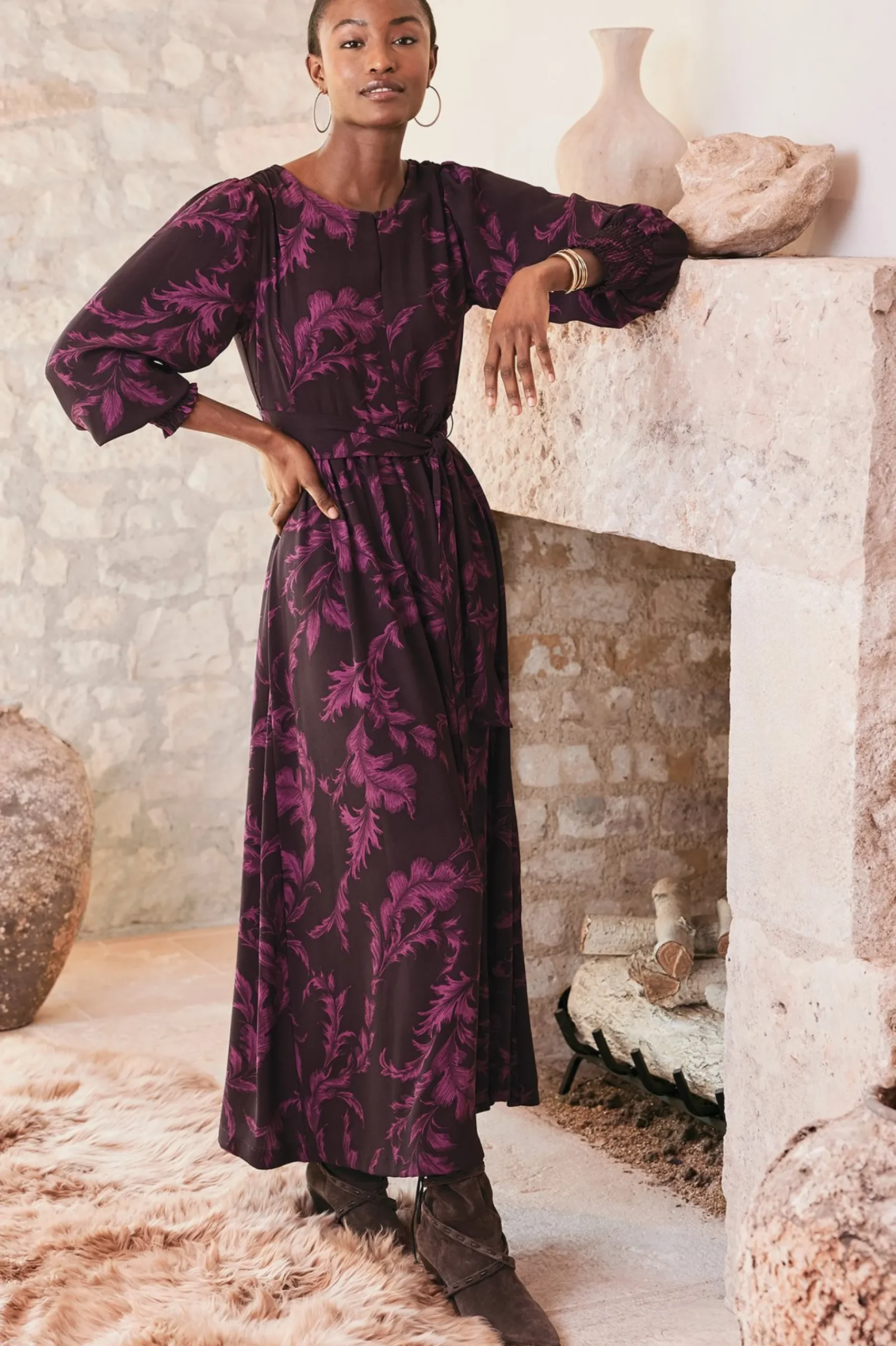 dianthe_dress_3.webp Feminine Flourish | patterned-Soft Surroundings Dianthe Dress Wine Botanical