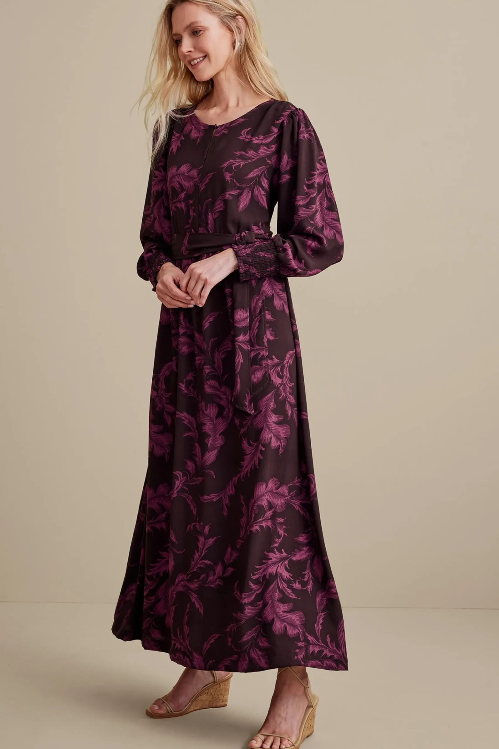 dianthe_dress_5.webp Feminine Flourish | patterned-Soft Surroundings Dianthe Dress Wine Botanical