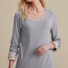 Feminine Flourish | long sleeve-Soft Surroundings Ella Lace Top Medium Grey Heather