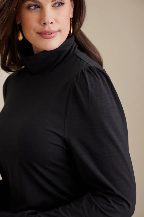 Everyday Styles | long sleeve-Soft Surroundings Emme Turtleneck Top Black