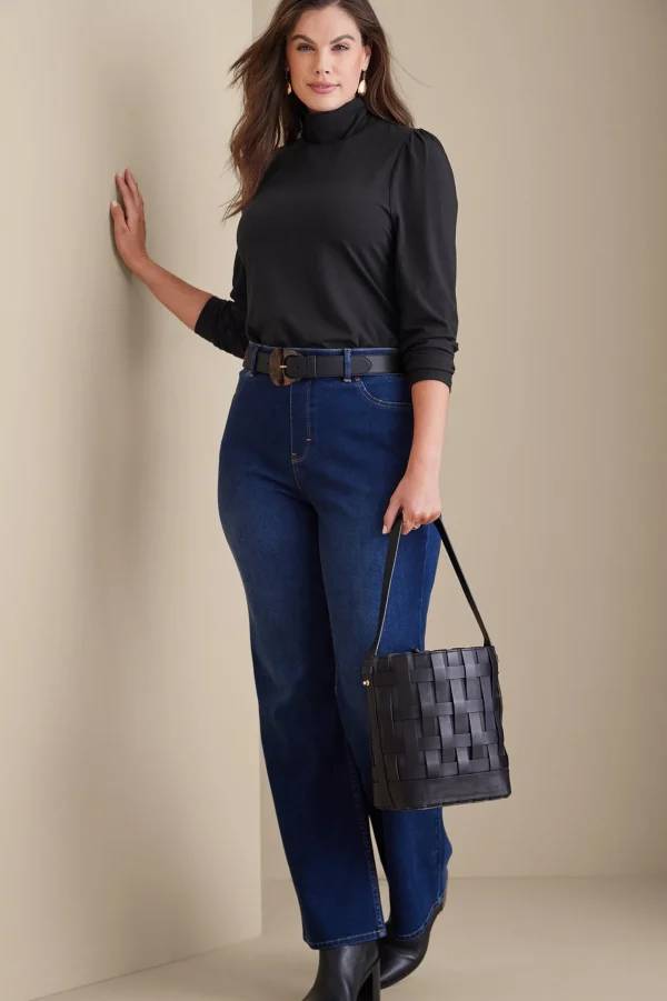 Everyday Styles | long sleeve-Soft Surroundings Emme Turtleneck Top Black