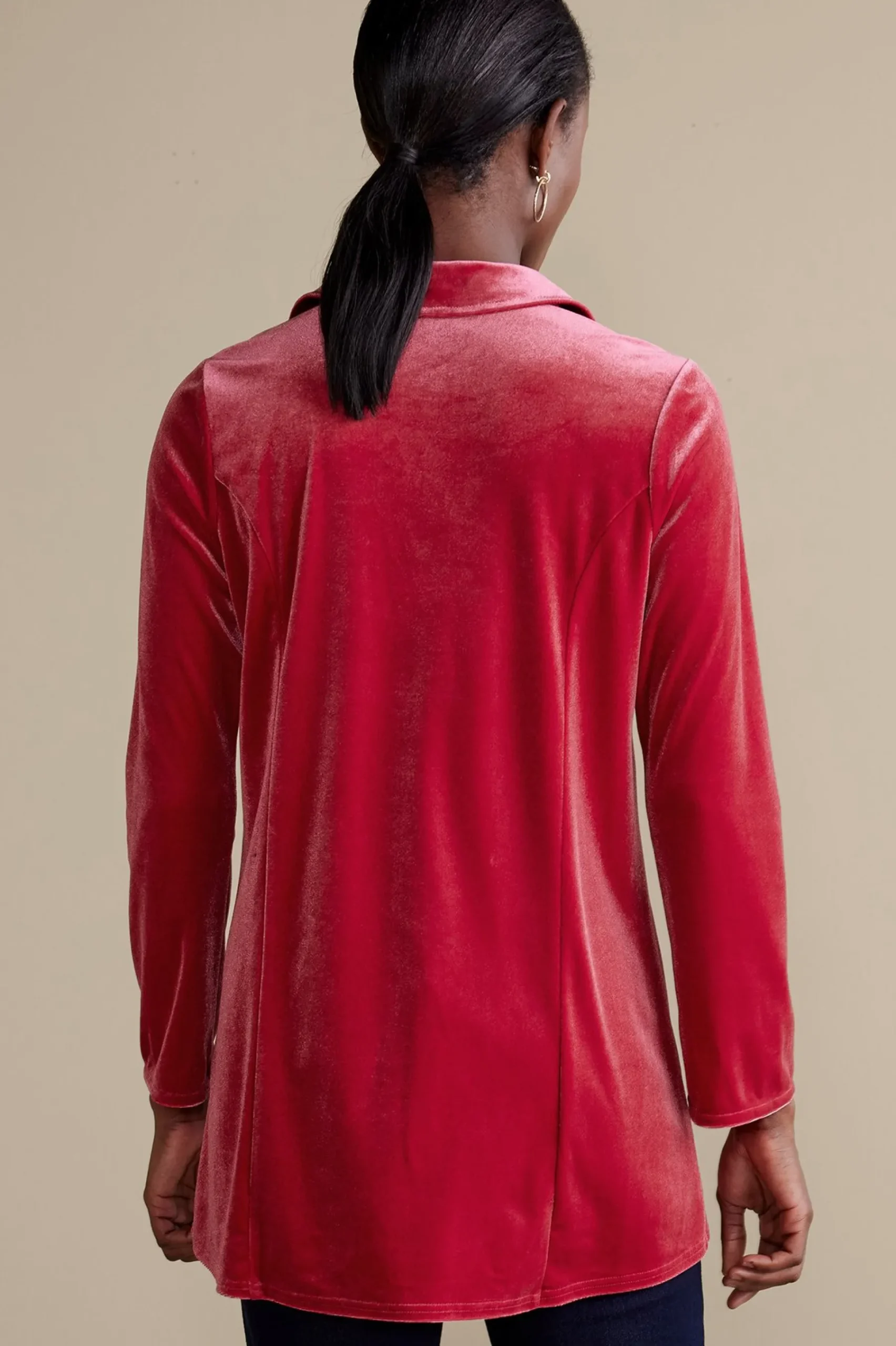 enchanted_velvet_shirt_2.webp EVelvet Styles | long sleeve-Soft Surroundings Enchanted Velvet Shirt Sangria Red
