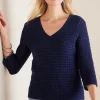 Sweaters & Cardigans | three quarter length-Soft Surroundings Estrella Sweater Navy