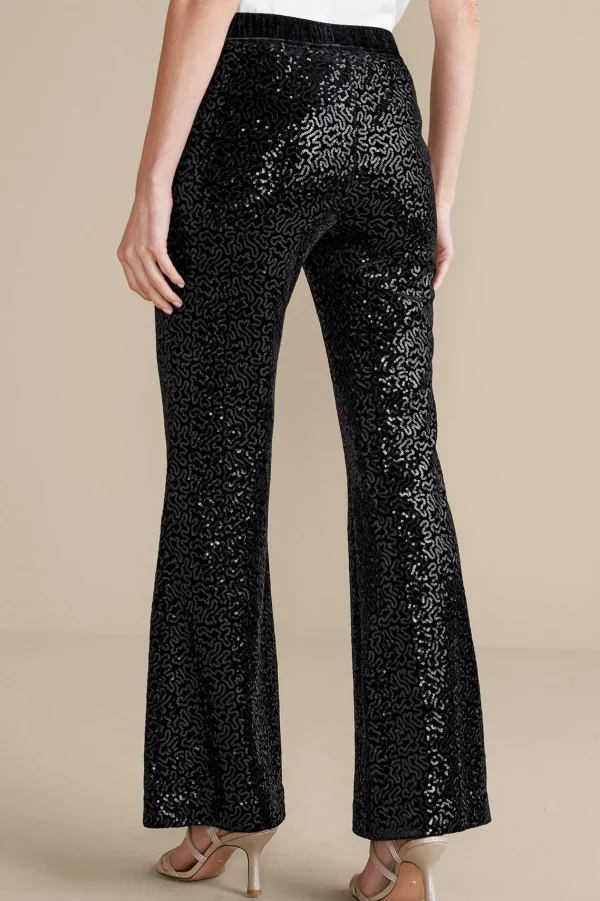 full length | bootcut-Soft Surroundings Eva Sequin Pants Black