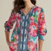 long sleeve | pullovers-Soft Surroundings Evalina Top Pink Ranunculus